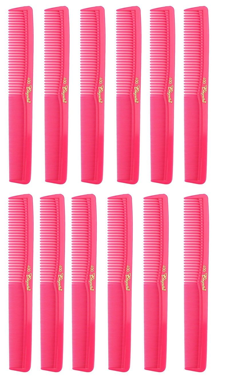 Krest 7 inch All Purpose Hair Comb. Hair Cutting Combs. Barberâ€™s & Hairstylist Combs. Neon Pink 1 DZ - Image 1